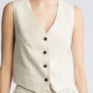 All Saints Beige Buttoned Vest